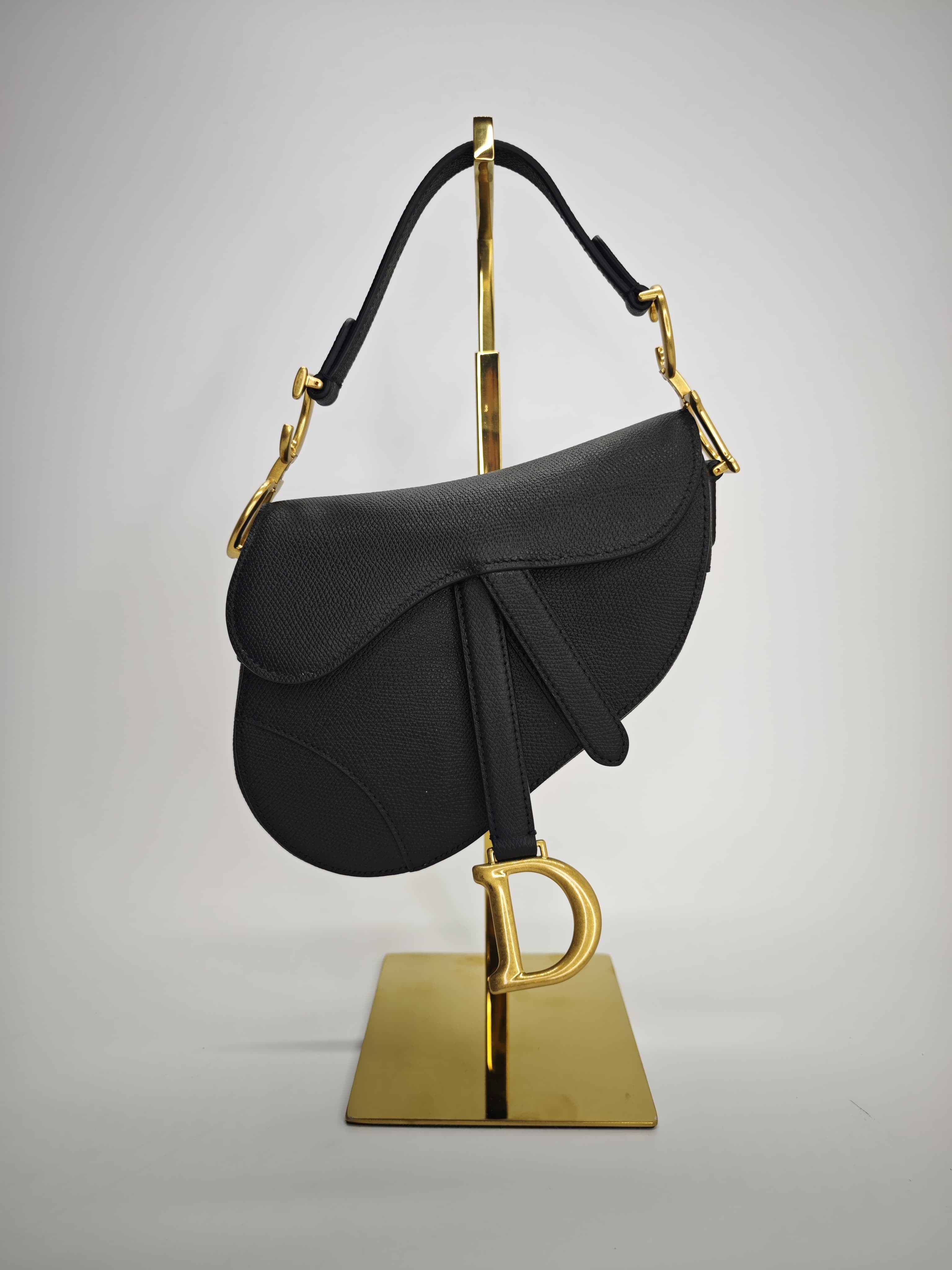 DIOR SADDLE LARGE BLACK LEATHER
