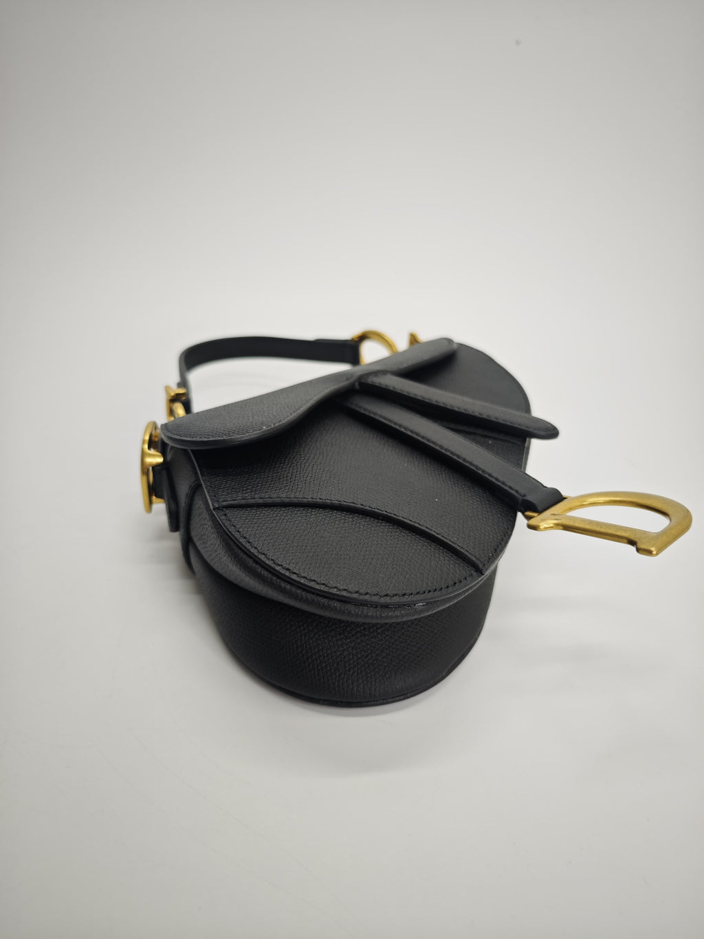 DIOR SADDLE LARGE BLACK LEATHER