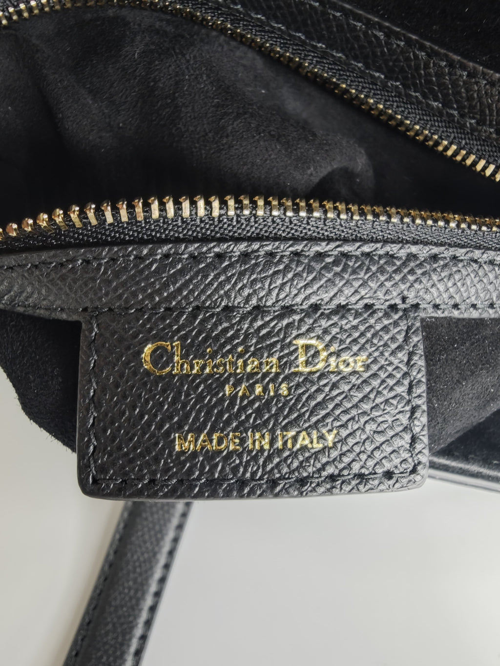 DIOR SADDLE LARGE BLACK LEATHER