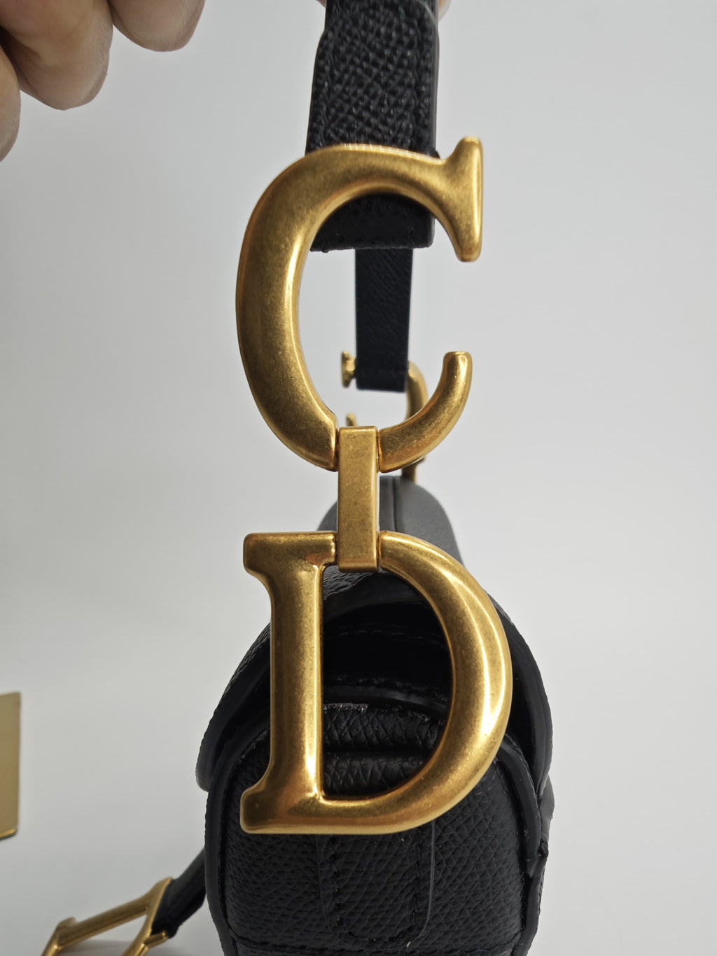 DIOR SADDLE LARGE BLACK LEATHER