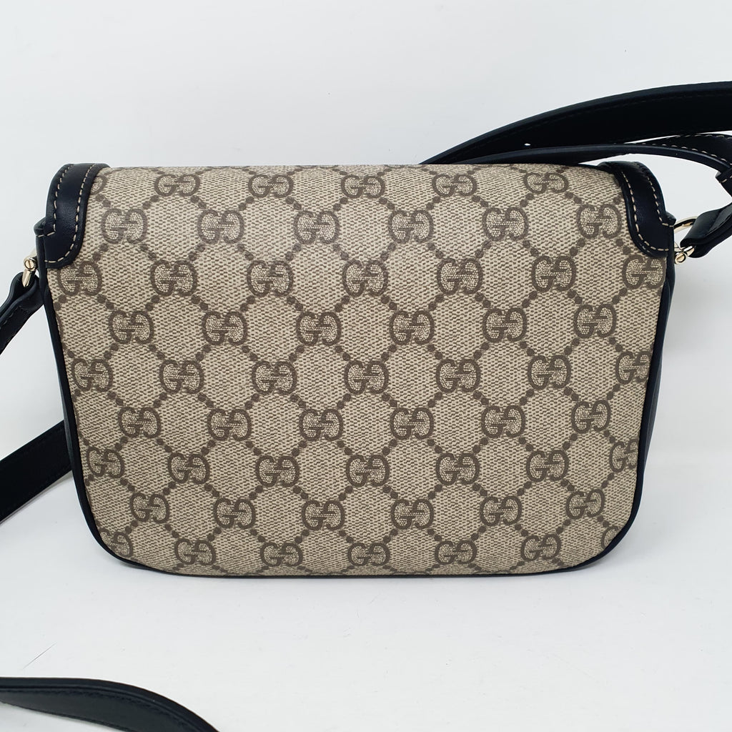 GUCCI HORSEBIT 1955 BLACK AND BEIGE MINI