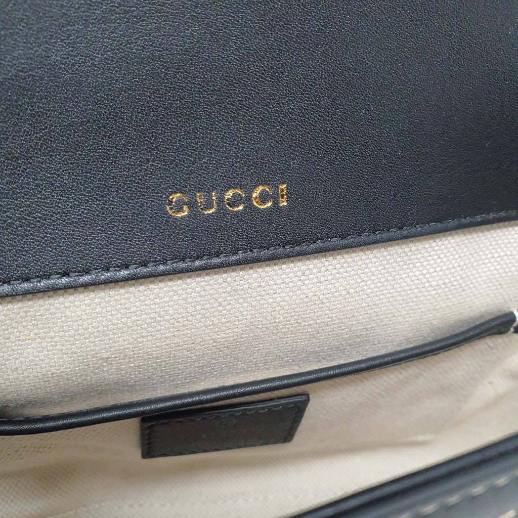 GUCCI HORSEBIT 1955 BLACK AND BEIGE MINI