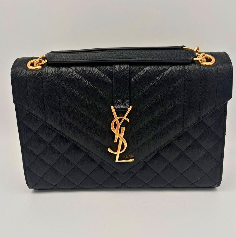 SAINT LAURENT ENVELOPE BLACK HD GOLD