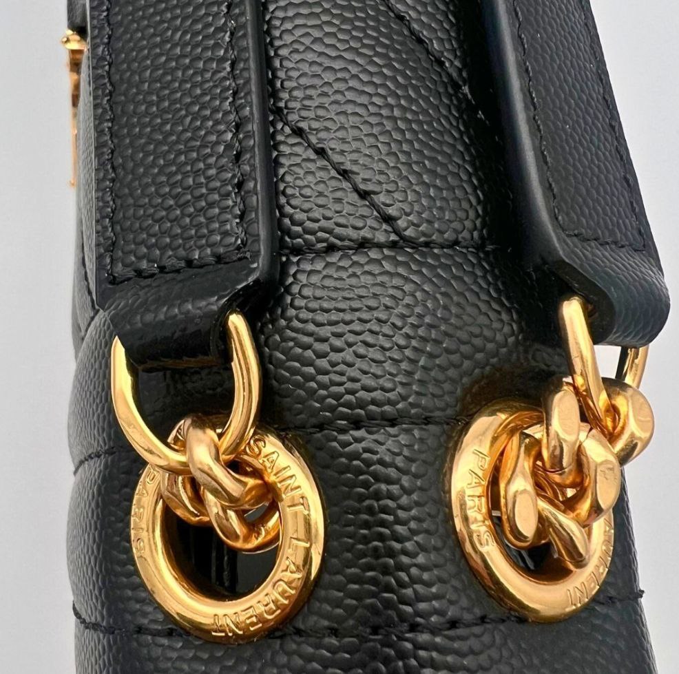 SAINT LAURENT ENVELOPE BLACK HD GOLD