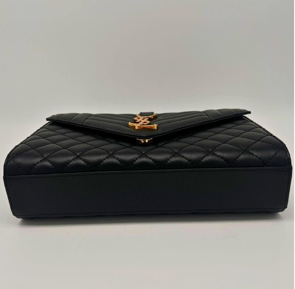 SAINT LAURENT ENVELOPE BLACK HD GOLD